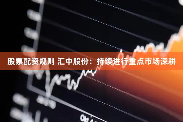 股票配资规则 汇中股份：持续进行重点市场深耕